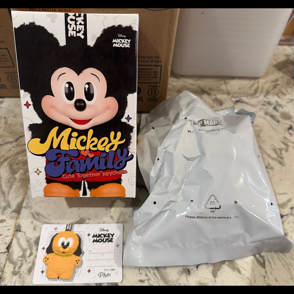 POP MART Mickey Family Cute Together Keychain PLUTO